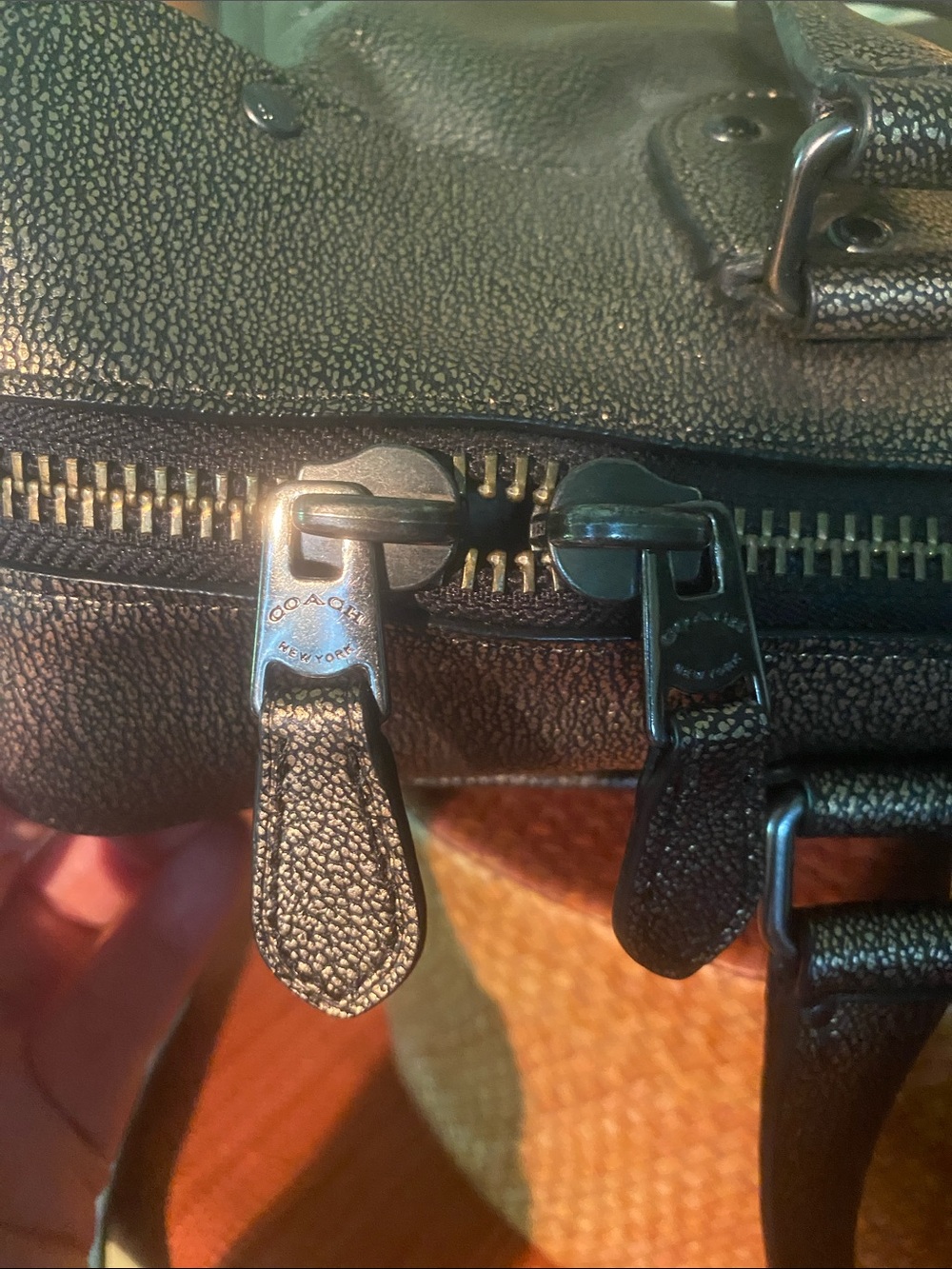 Coach Rhyder 24 Satchel Shoulder Crossbody Bag in Metallic Gunmetal Leather - Picture 12 of 16